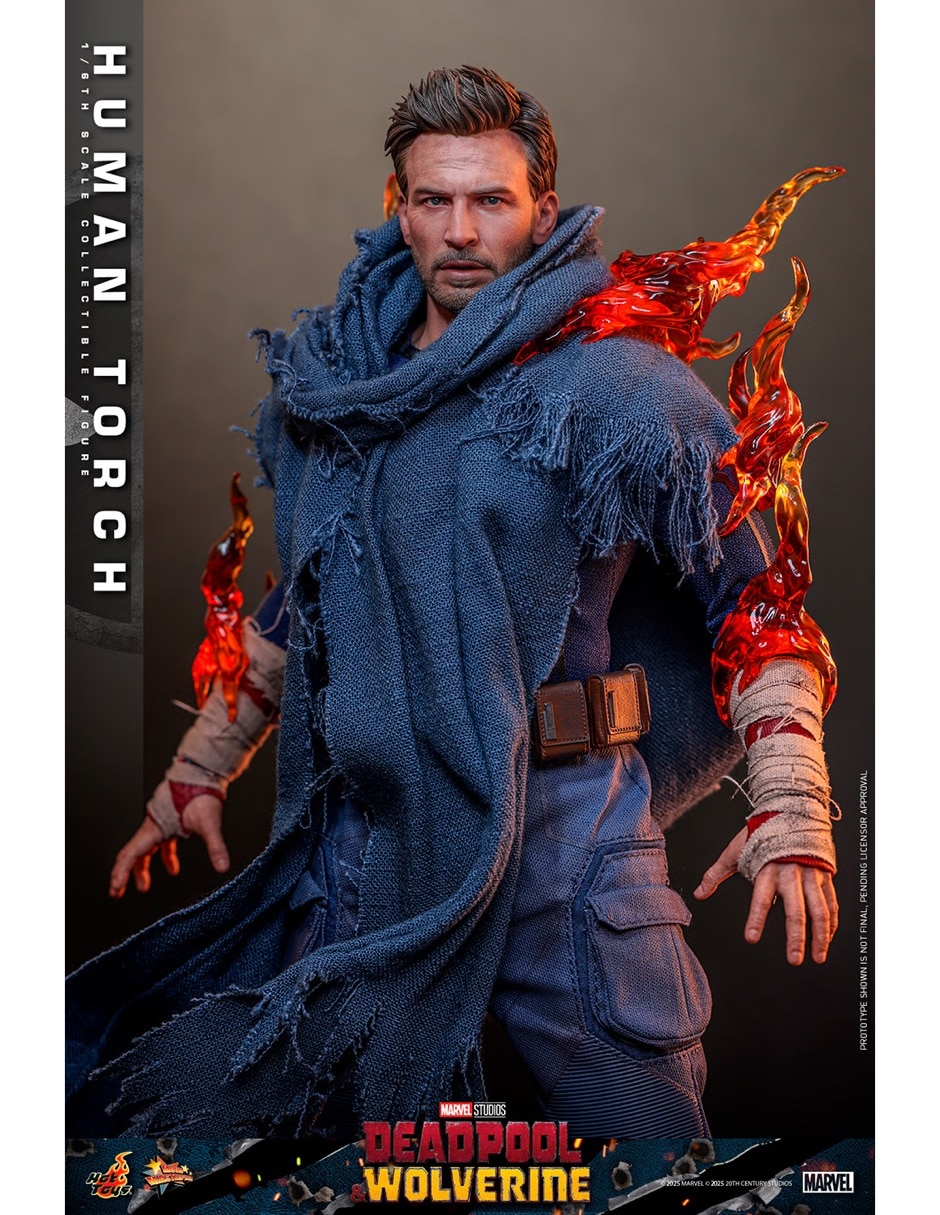 Figura de colección Sí Deadpool & Wolverine de Marvel Studios Antorcha Humana Collectors Con luz 5