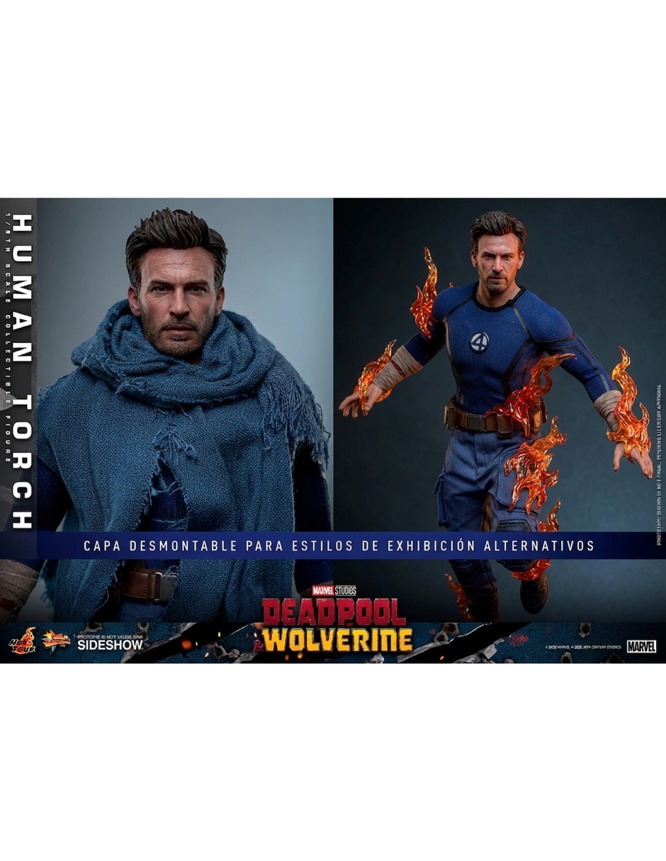 Figura de colección Sí Deadpool & Wolverine de Marvel Studios Antorcha Humana Collectors Con luz