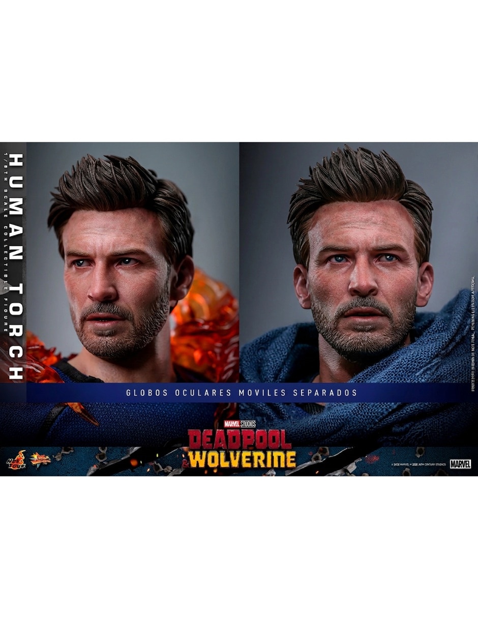 Figura de colección Sí Deadpool & Wolverine de Marvel Studios Antorcha Humana Collectors Con luz 11