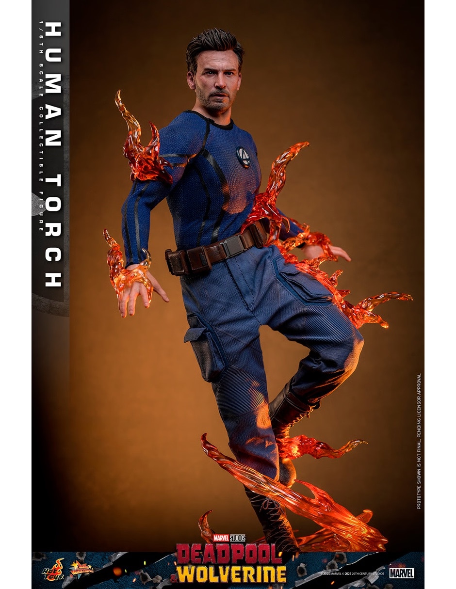 Figura de colección Sí Deadpool & Wolverine de Marvel Studios Antorcha Humana Collectors Con luz 8