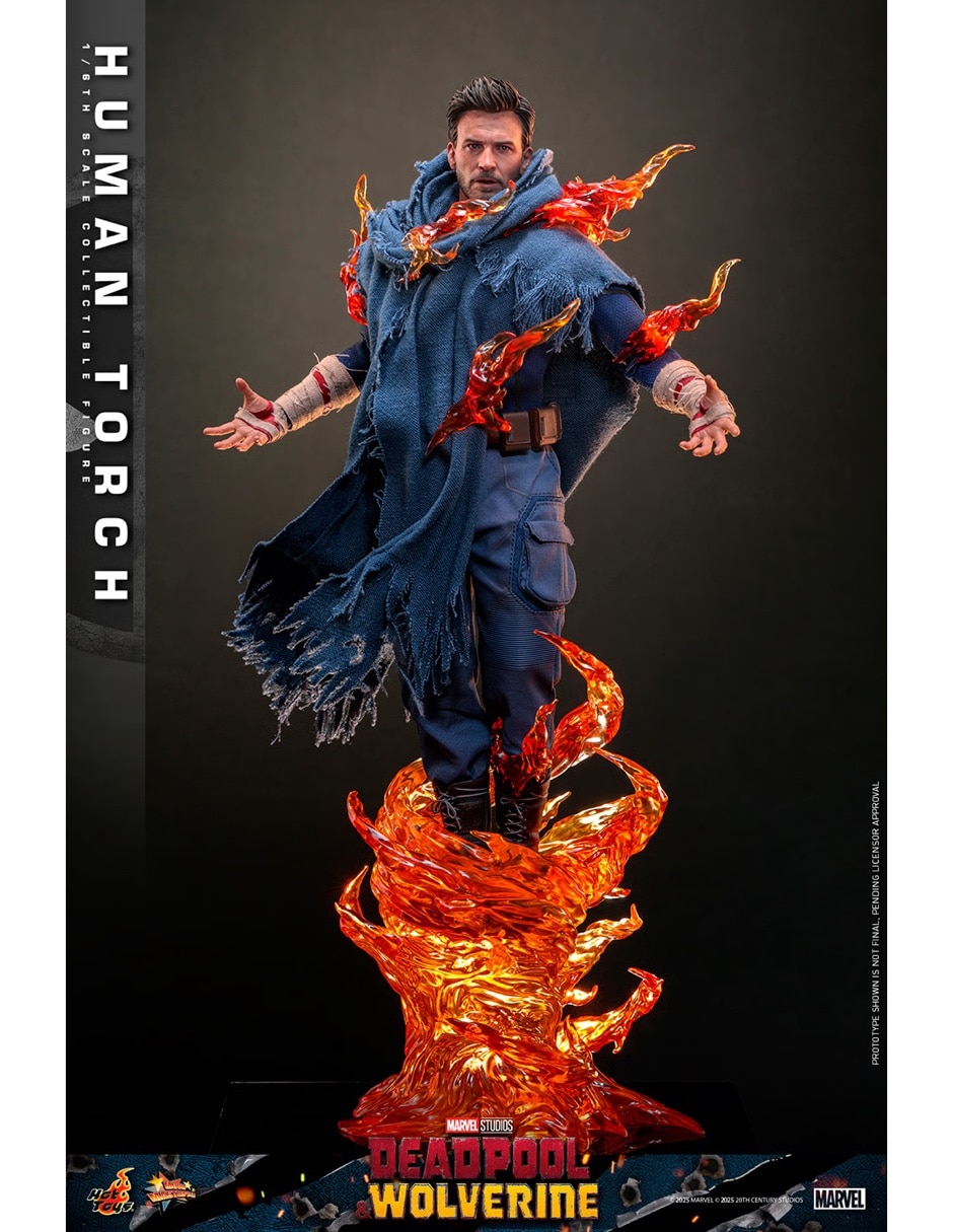 Figura de colección Sí Deadpool & Wolverine de Marvel Studios Antorcha Humana Collectors Con luz 6