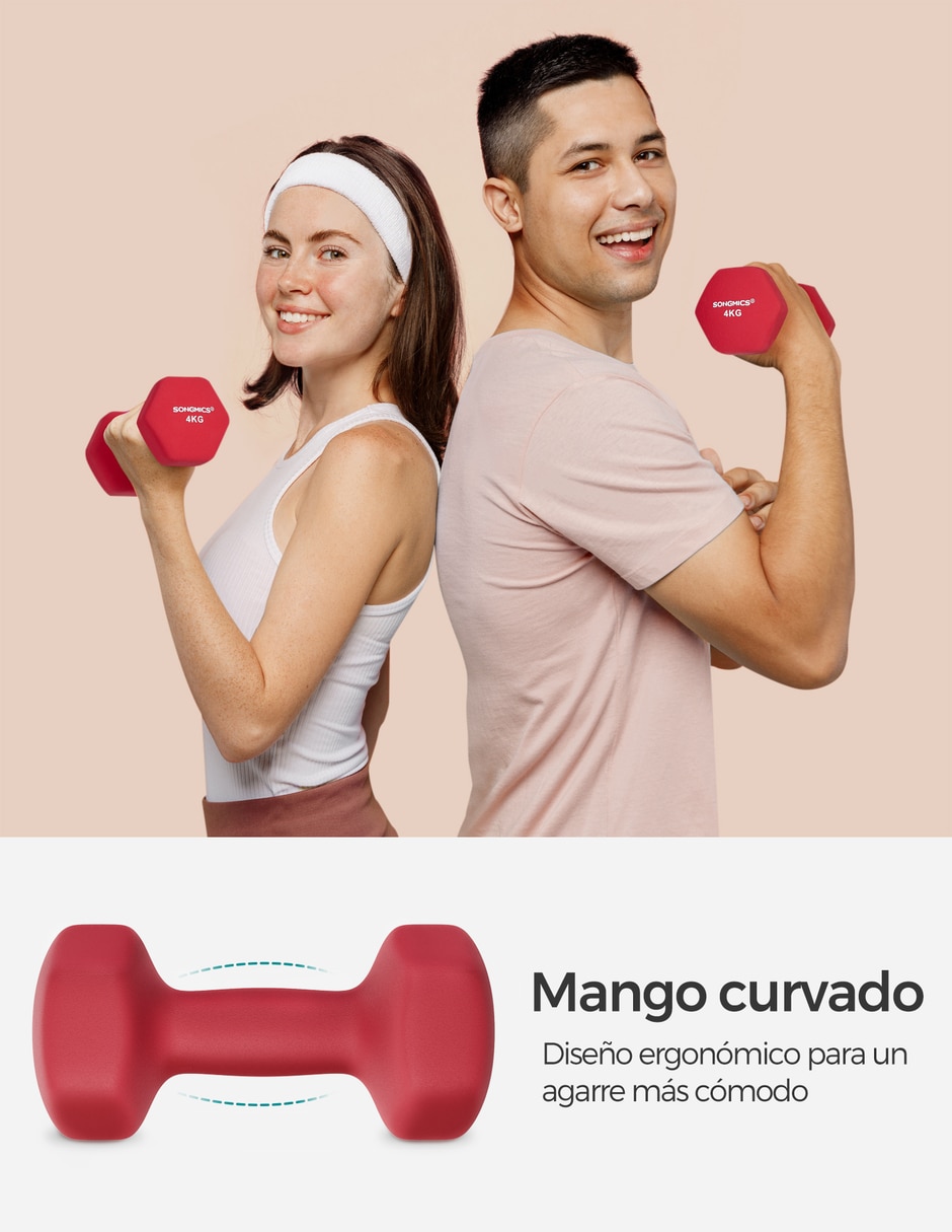 Mancuernade peso fijo 8 kg 2 piezas 2