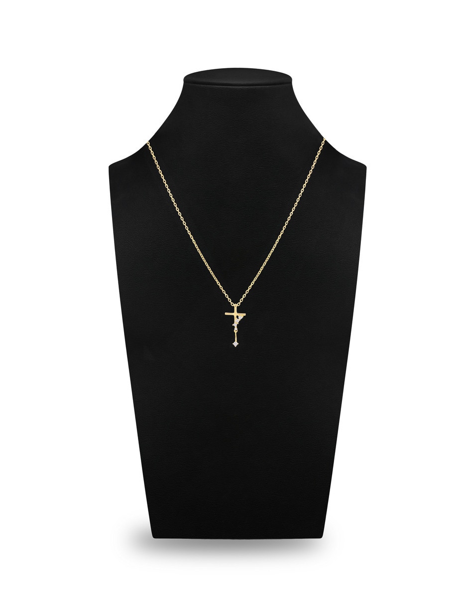 Collar con dije de oro amarillo 10 k 4
