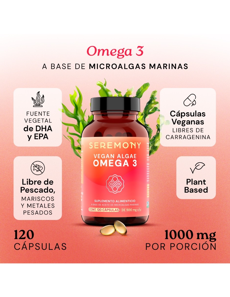 Vegan algae omega 3 con omega 3 6