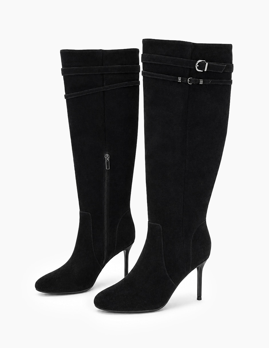 Bota abajo de la rodilla midnight glam de piel para mujer 2