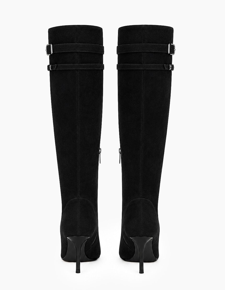 Bota abajo de la rodilla midnight glam de piel para mujer 3