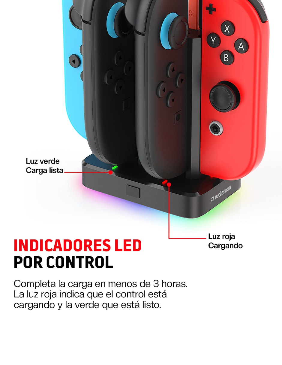 Cargador de control nintendo joy-con usb tipo c 10 w 2