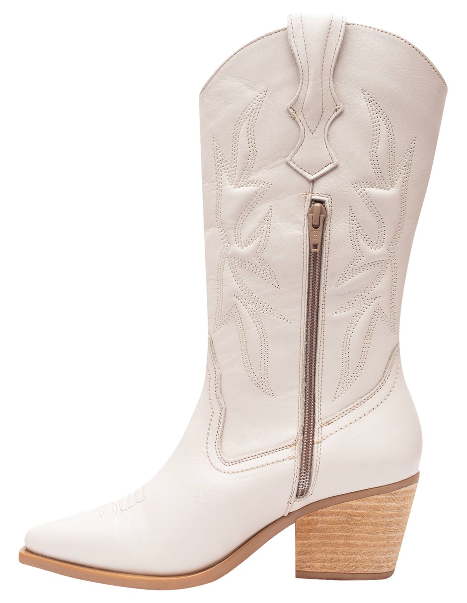Bota cowboy arriba del tobillo de piel para mujer 1