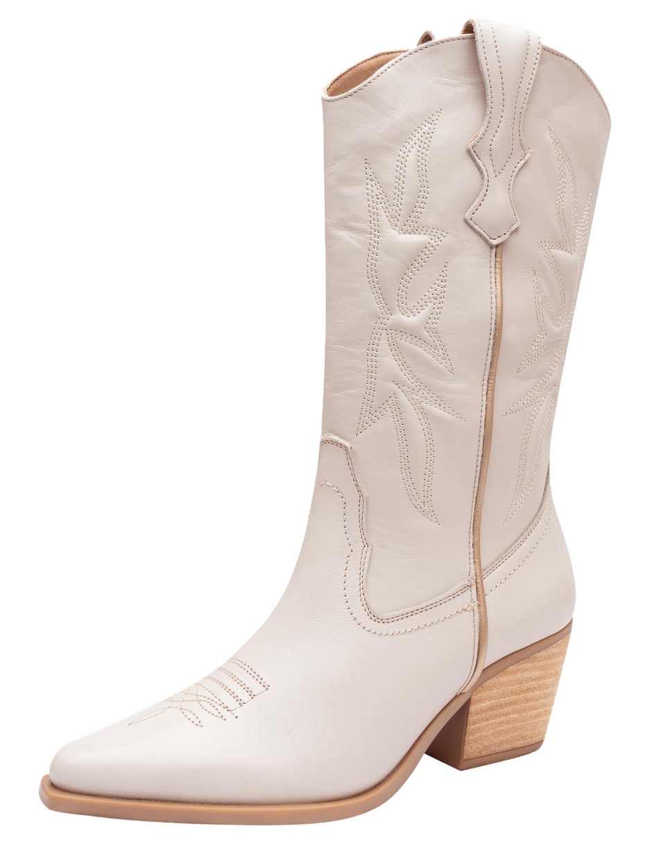 Bota cowboy arriba del tobillo de piel para mujer 6
