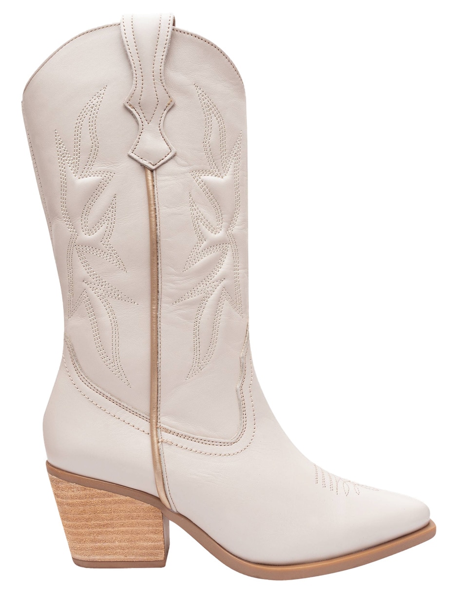 Bota cowboy arriba del tobillo de piel para mujer 4