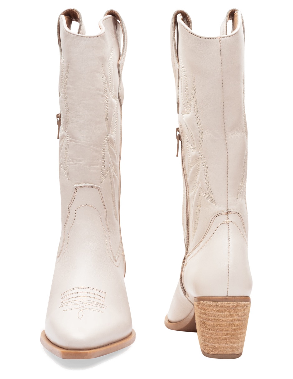 Bota cowboy arriba del tobillo de piel para mujer 2