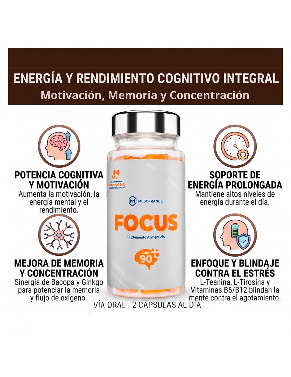 Focus con bacopa de 90 cápsulas