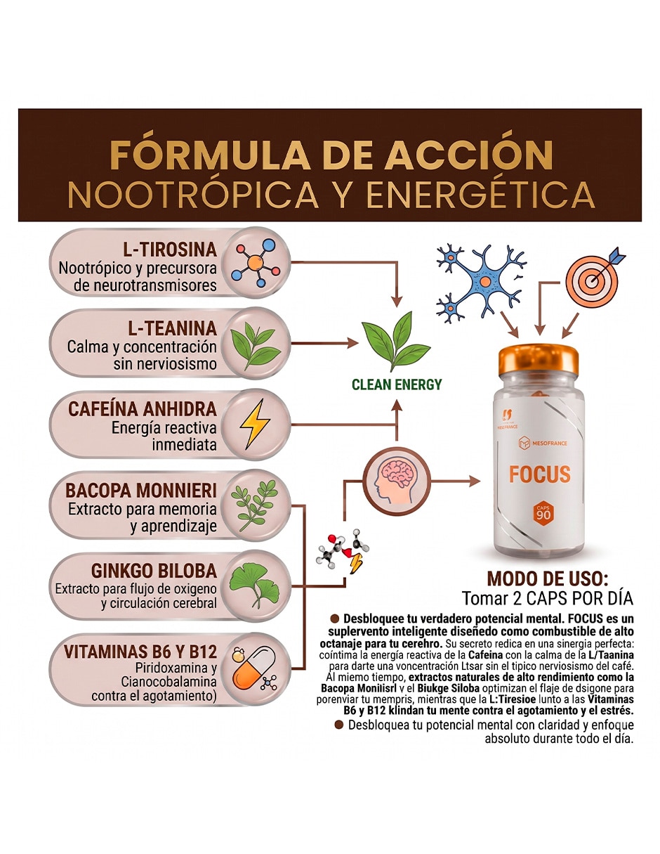 Focus con bacopa de 90 cápsulas