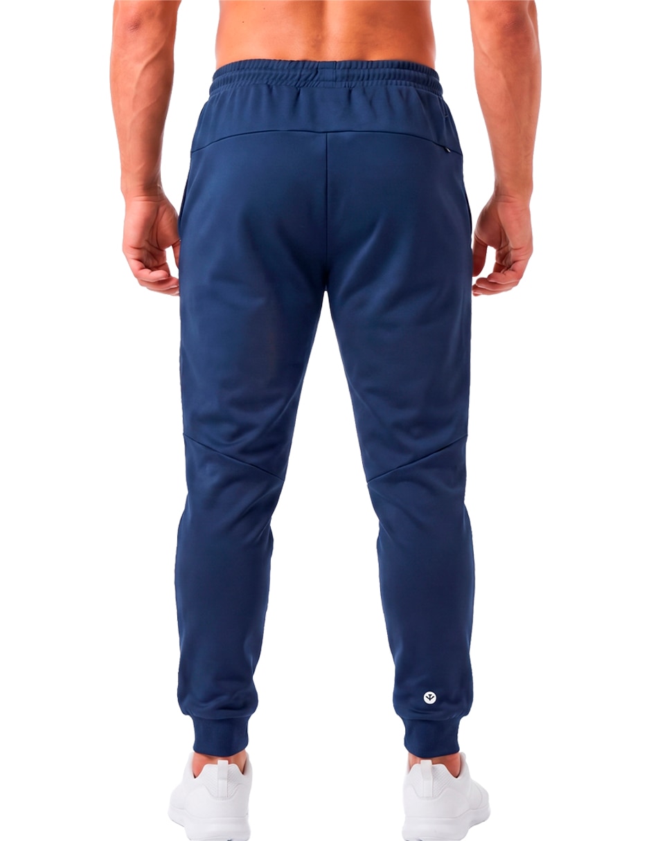 Jogger regular jogger estampado liso con bolsillos para hombre 4