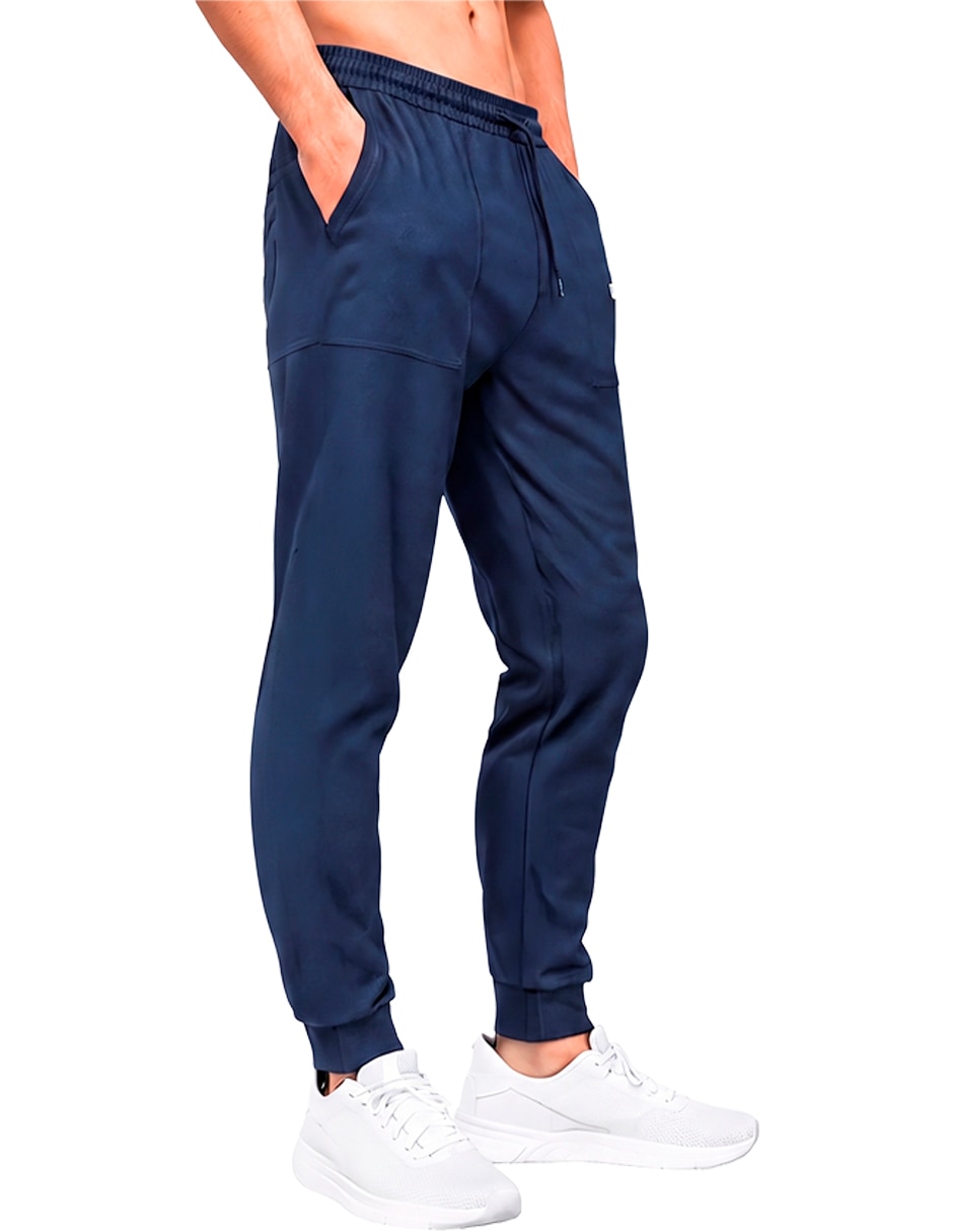 Jogger regular jogger estampado liso con bolsillos para hombre 3