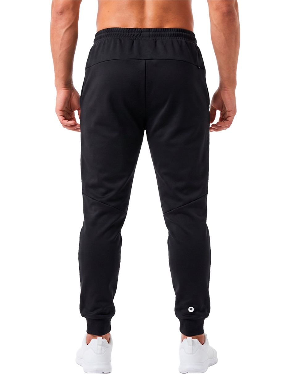 Jogger regular jogger estampado liso con bolsillos para hombre 3