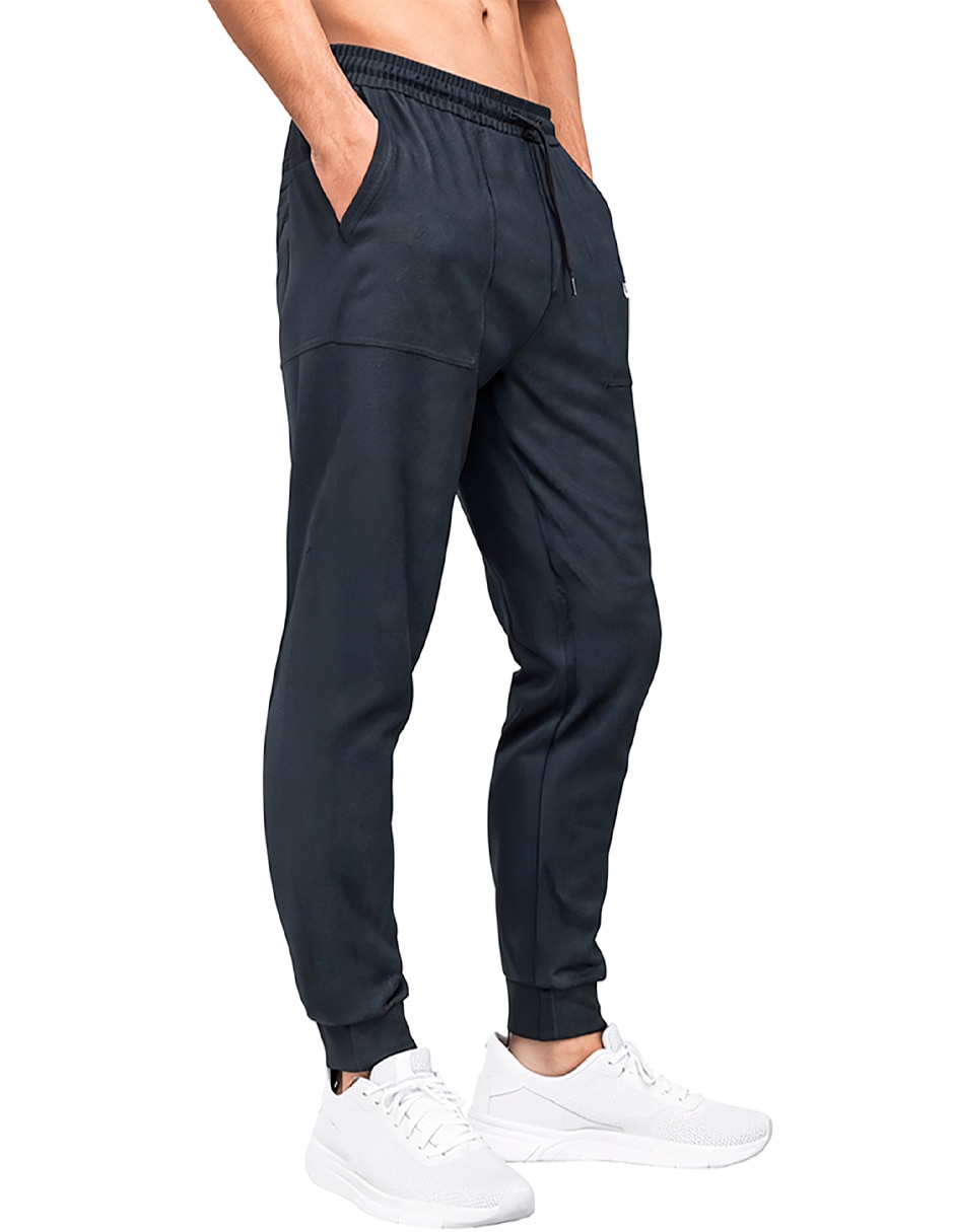 Jogger regular jogger estampado liso con bolsillos para hombre 6