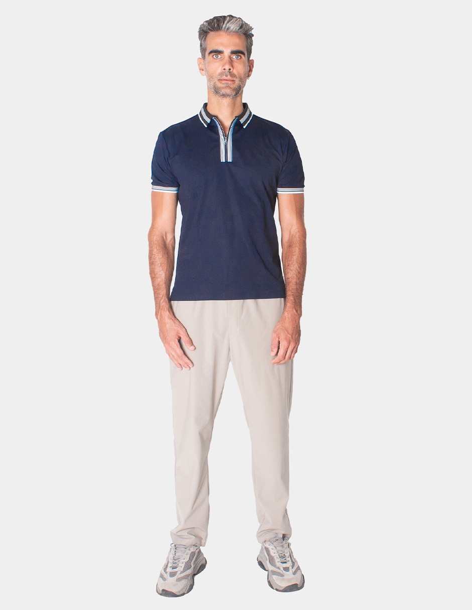 Playera cuello con cierre para hombre 4