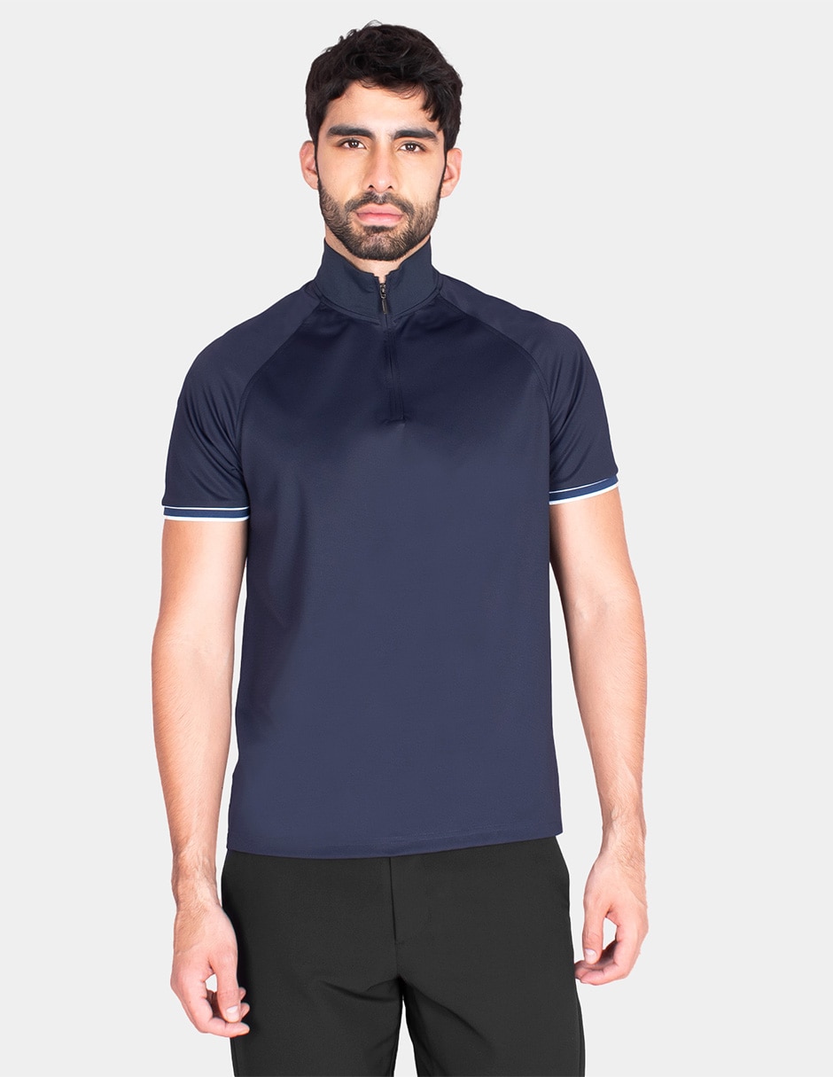 Playera cuello con cierre para hombre 1