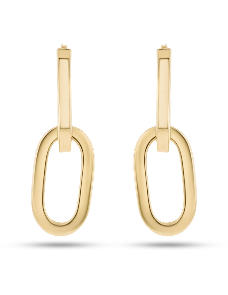 Arracadas de oro amarillo 14 k con acabado brillante
