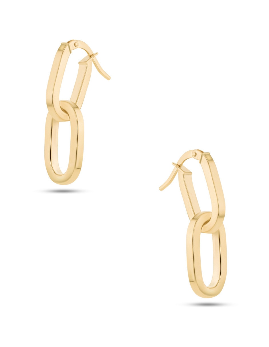 Arracadas de oro amarillo 14 k con acabado brillante 4