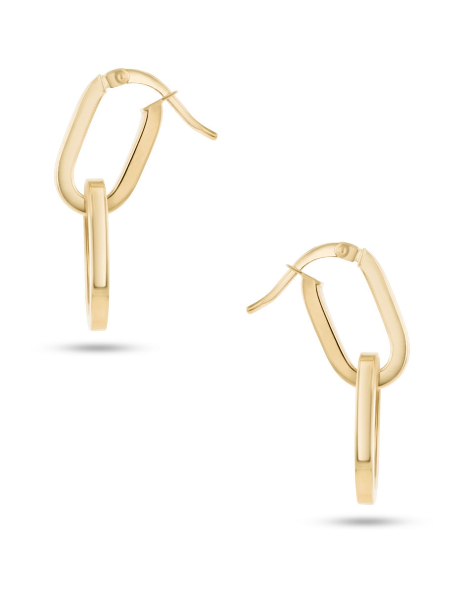 Arracadas de oro amarillo 14 k con acabado brillante 3