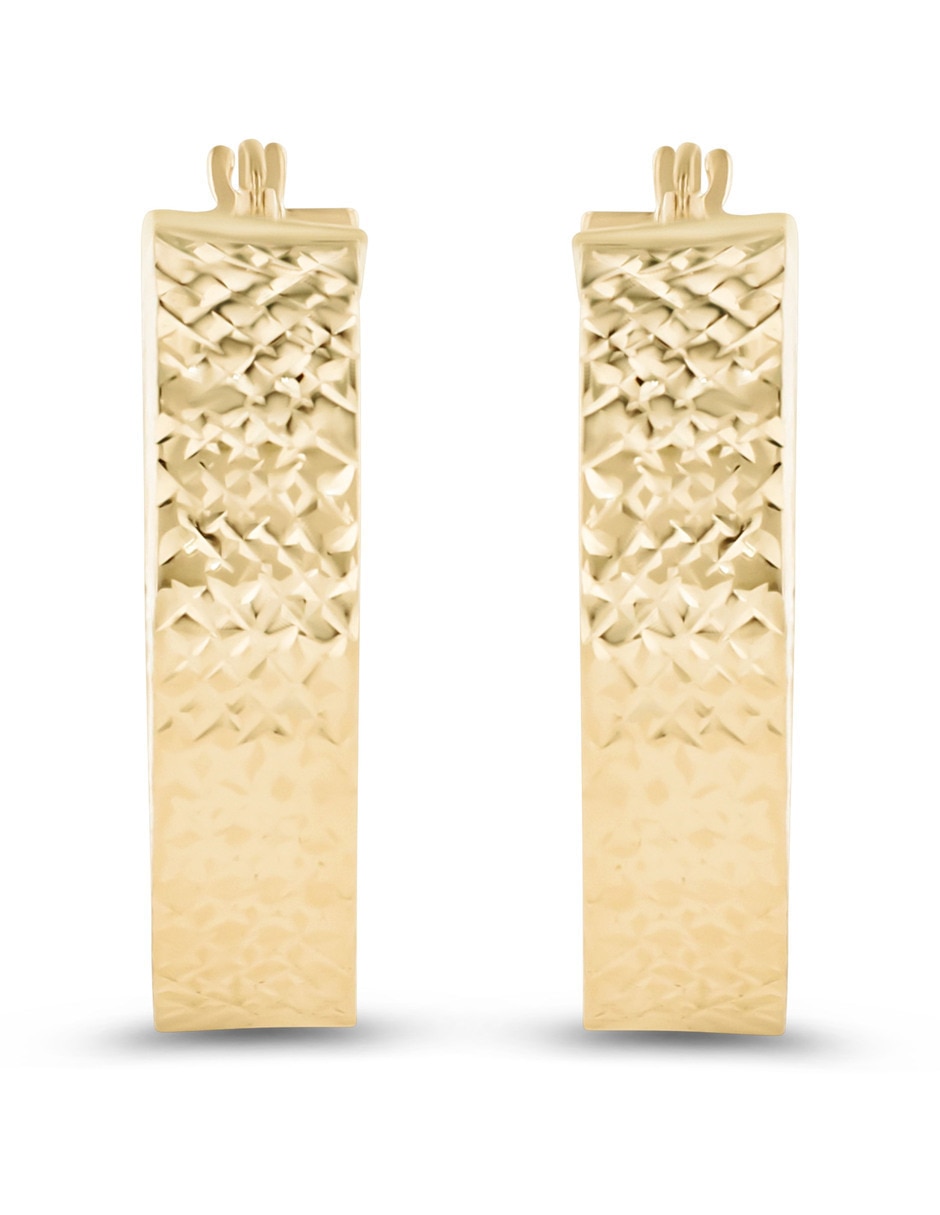 Arracadas de oro amarillo 14 k con acabado brillante