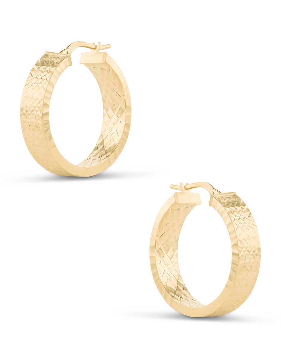 Arracadas joyerias bizzarro de oro amarillo 14 k con acabado brillante 4