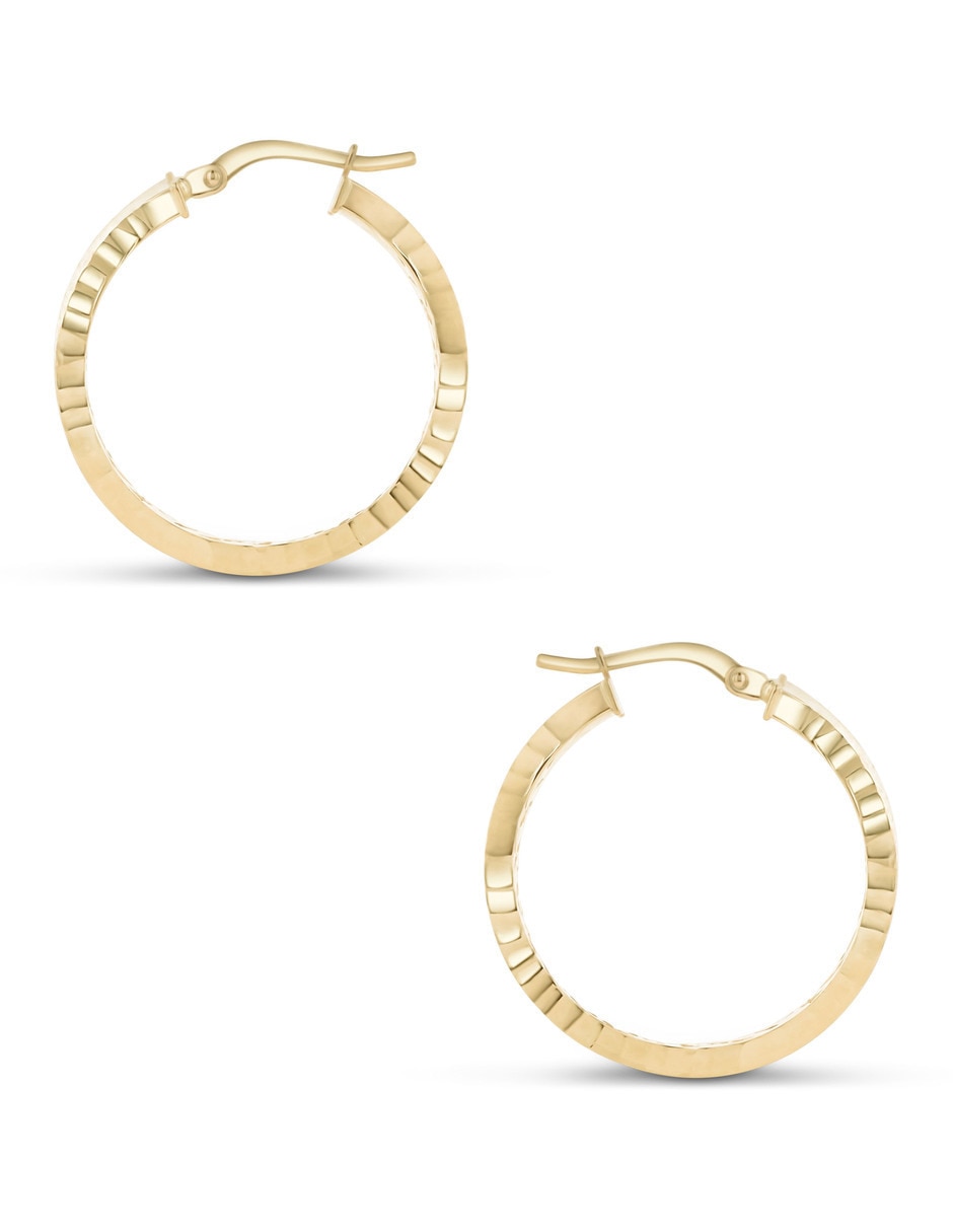 Arracadas joyerias bizzarro de oro amarillo 14 k con acabado brillante 3