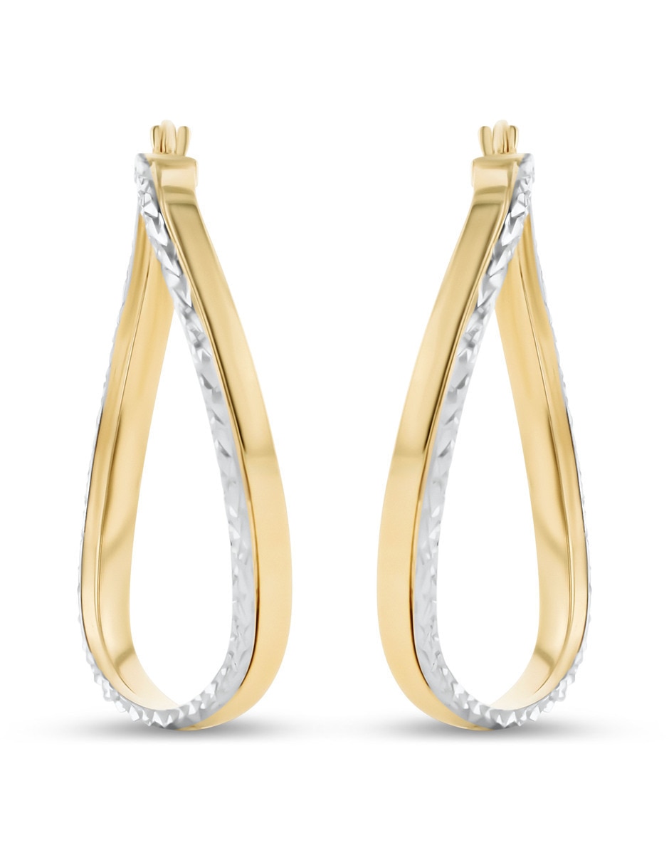 Arracadas de oro amarillo 14 k con acabado brillante Arracadas de oro amarillo 14 k con acabado brillante