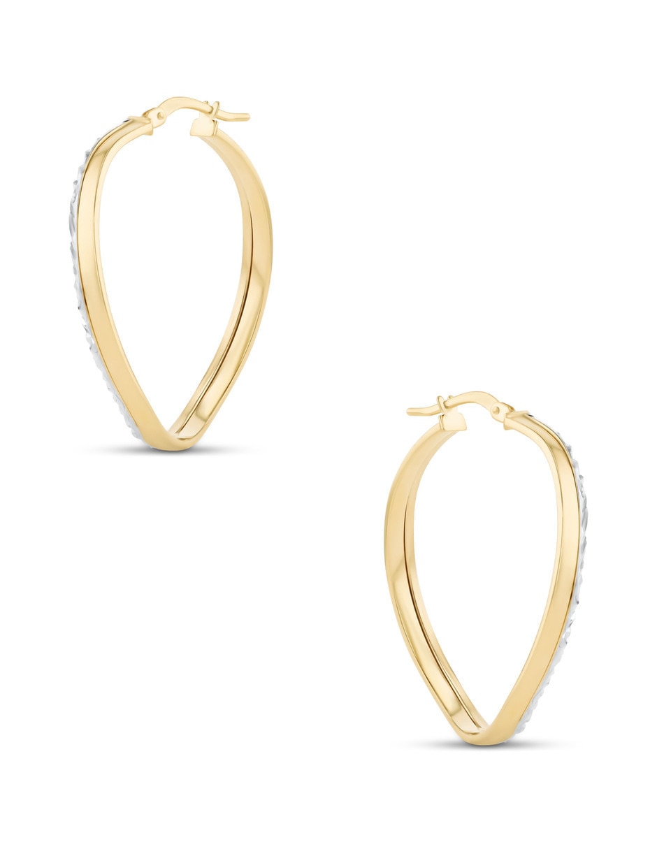 Arracadas de oro amarillo 14 k con acabado brillante 4
