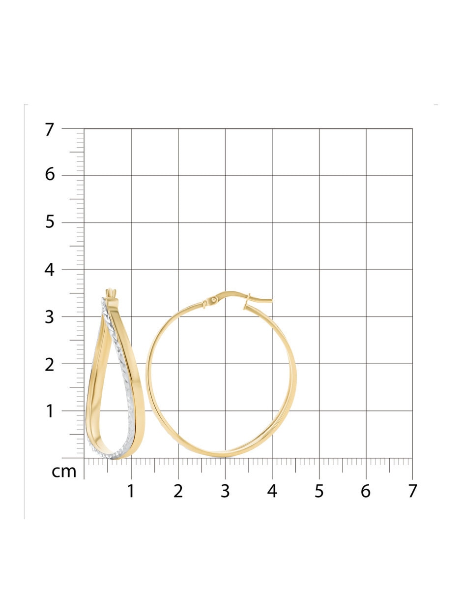 Arracadas de oro amarillo 14 k con acabado brillante 5
