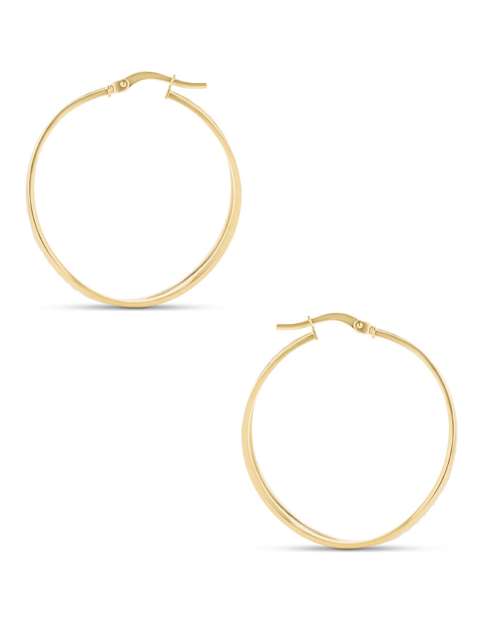 Arracadas de oro amarillo 14 k con acabado brillante 3