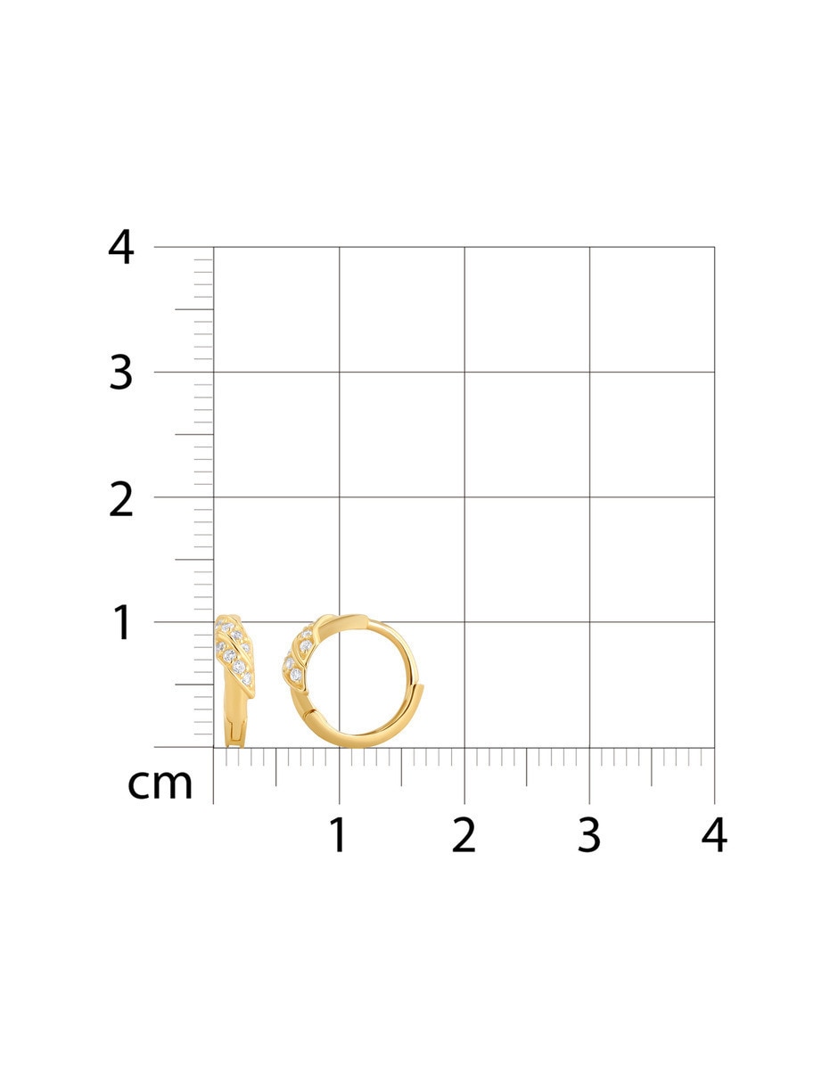 Arracadas de oro amarillo 14 k con acabado brillante zirconia 5