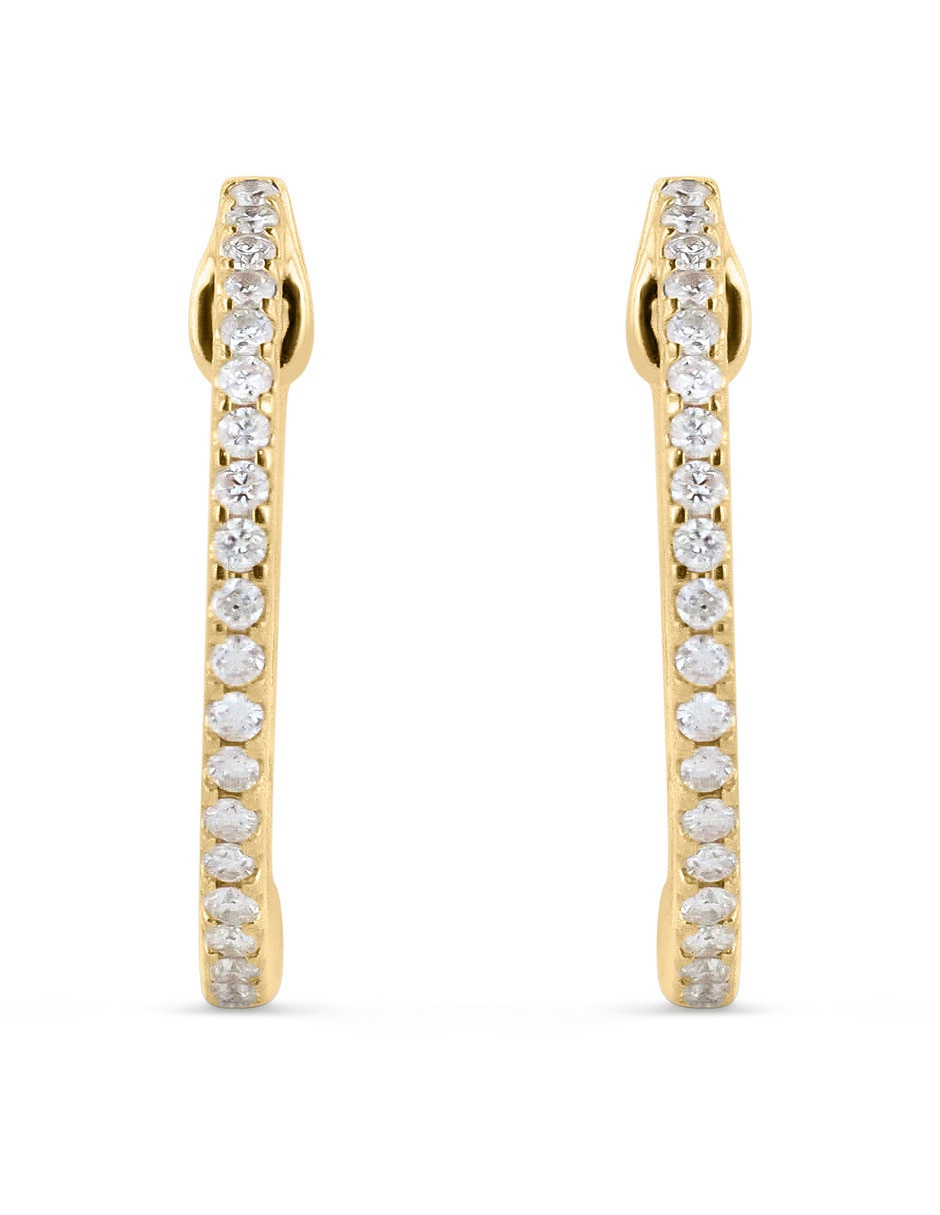 Arracadas de oro amarillo 14 k con acabado brillante