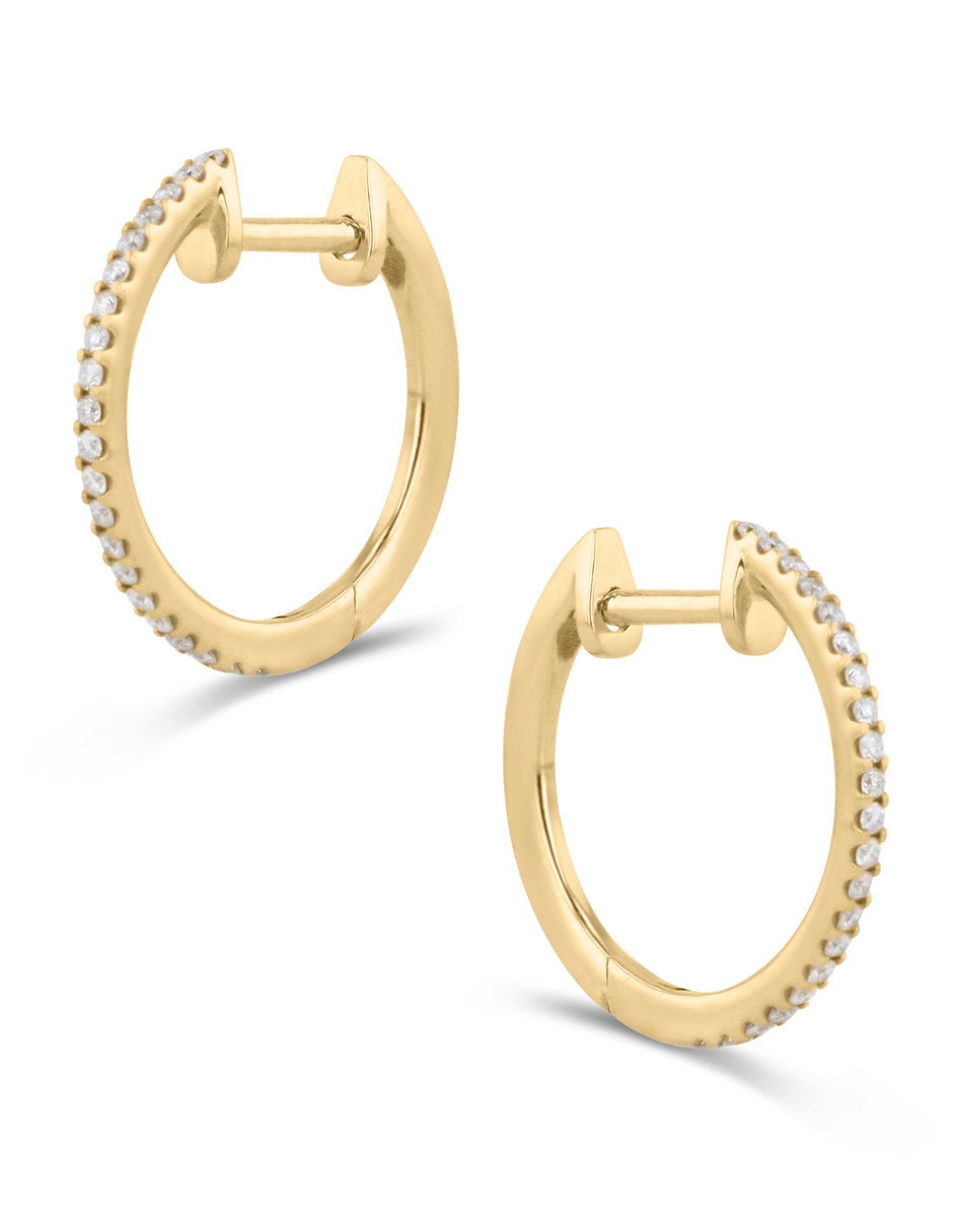 Arracadas de oro amarillo 14 k con acabado brillante 4