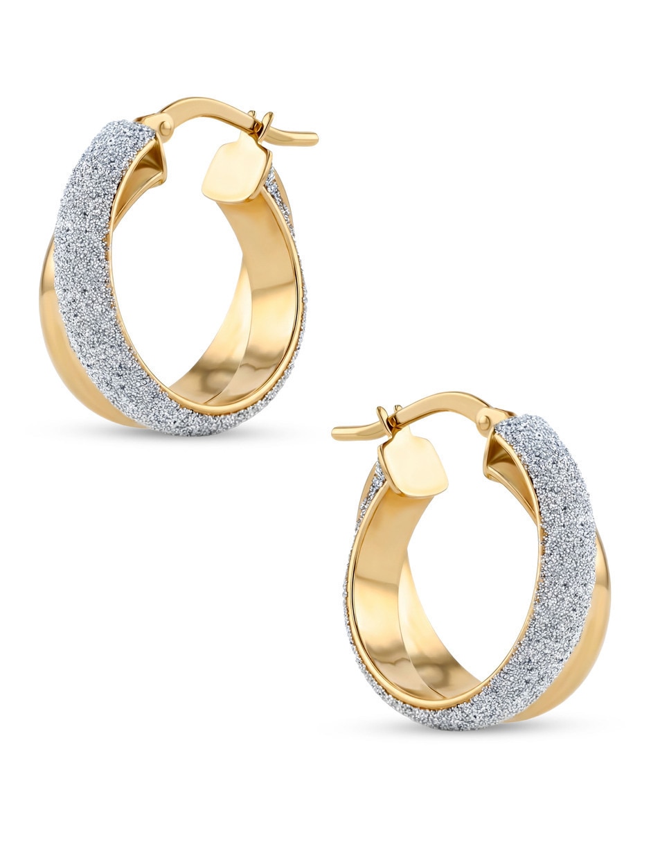 Arracadas de oro amarillo 14 k con acabado brillante 4