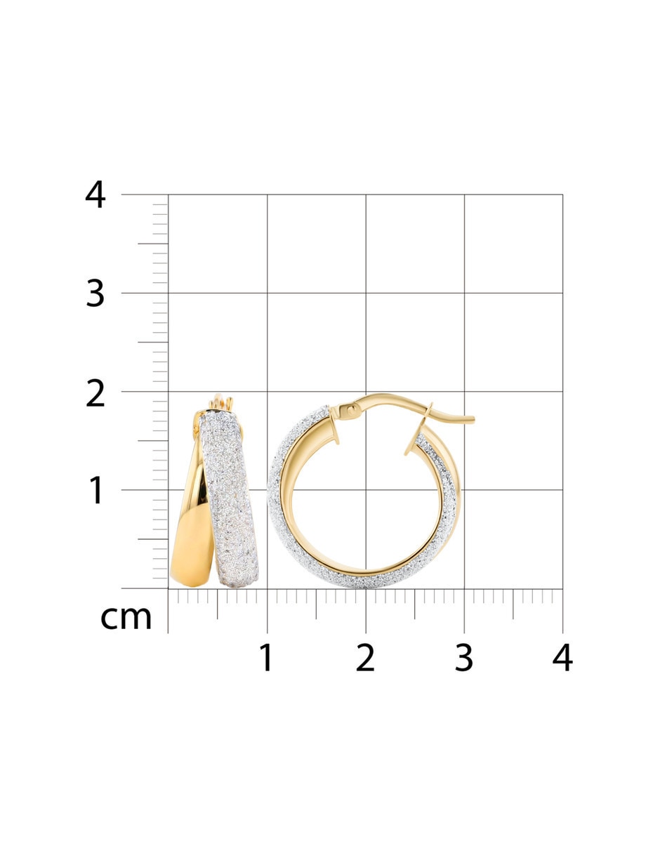 Arracadas de oro amarillo 14 k con acabado brillante 5