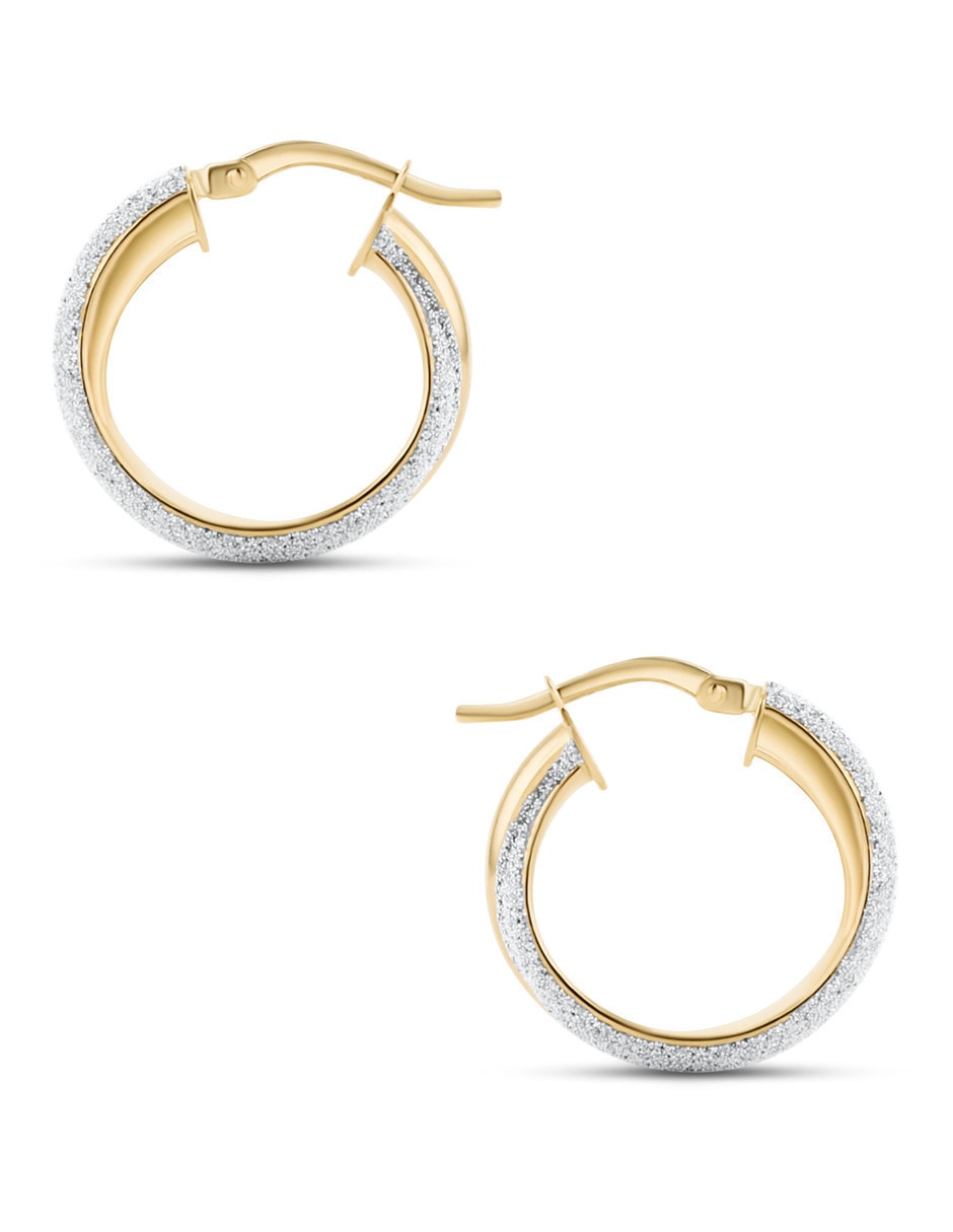 Arracadas de oro amarillo 14 k con acabado brillante 3