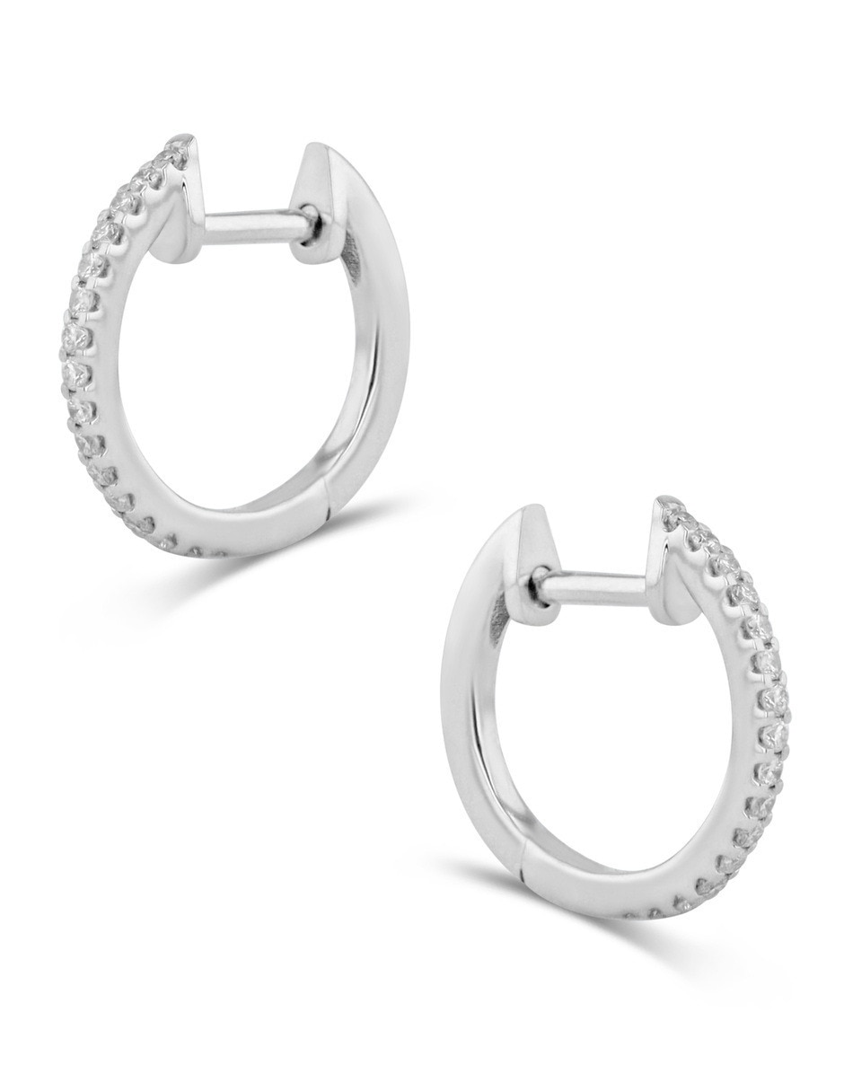 Arracadas de oro blanco 14 k con acabado brillante 4