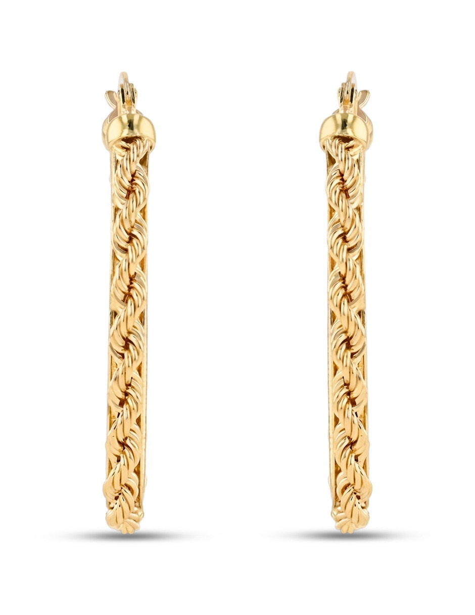 Arracadas de oro amarillo 14 k con acabado brillante
