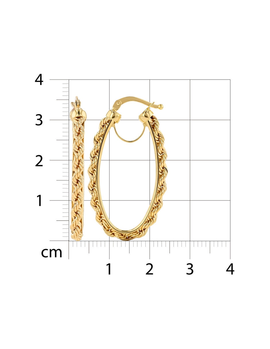 Arracadas de oro amarillo 14 k con acabado brillante 5