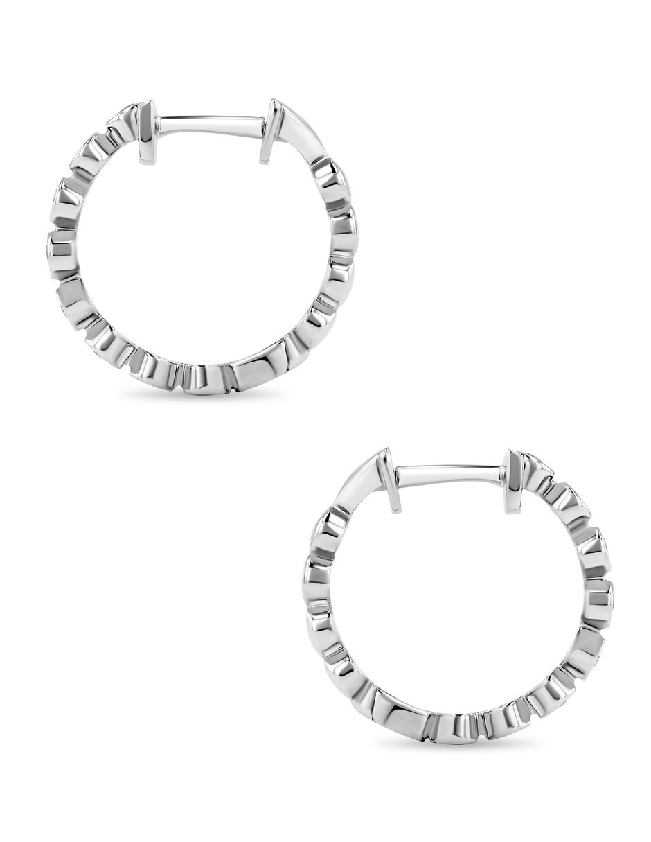 Arracadas de oro blanco 14 k con acabado brillante 3