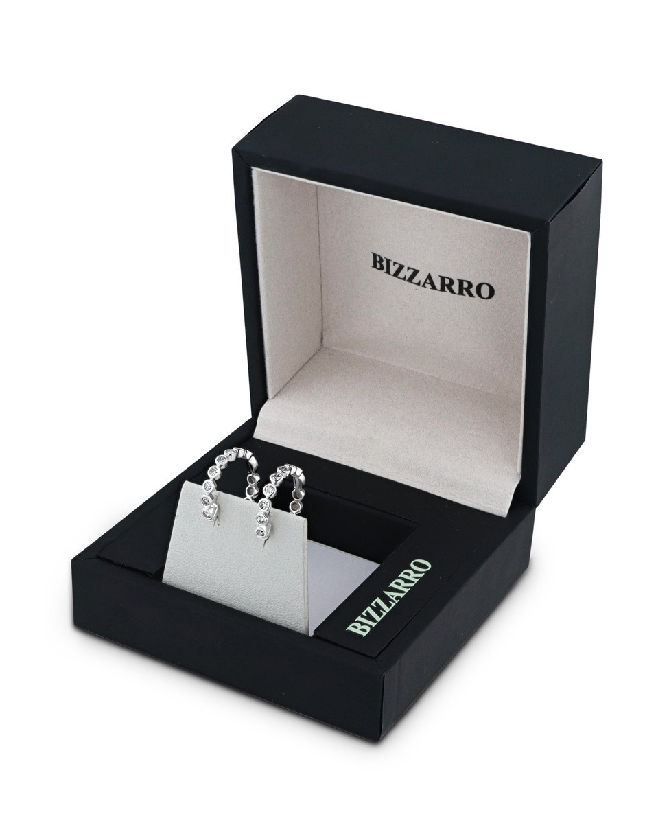 Arracadas de oro blanco 14 k con acabado brillante 2