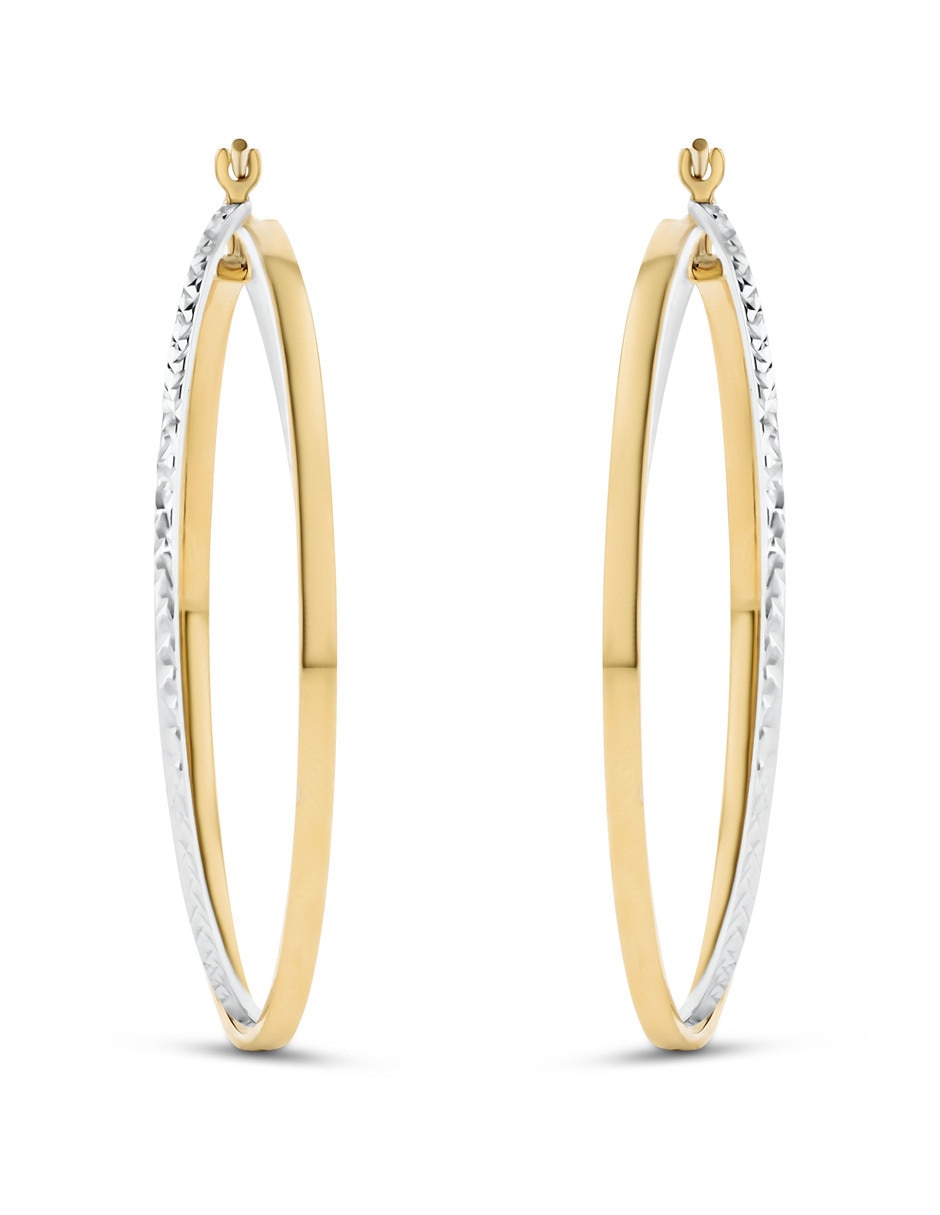 Arracadas de oro amarillo 14 k con acabado brillante