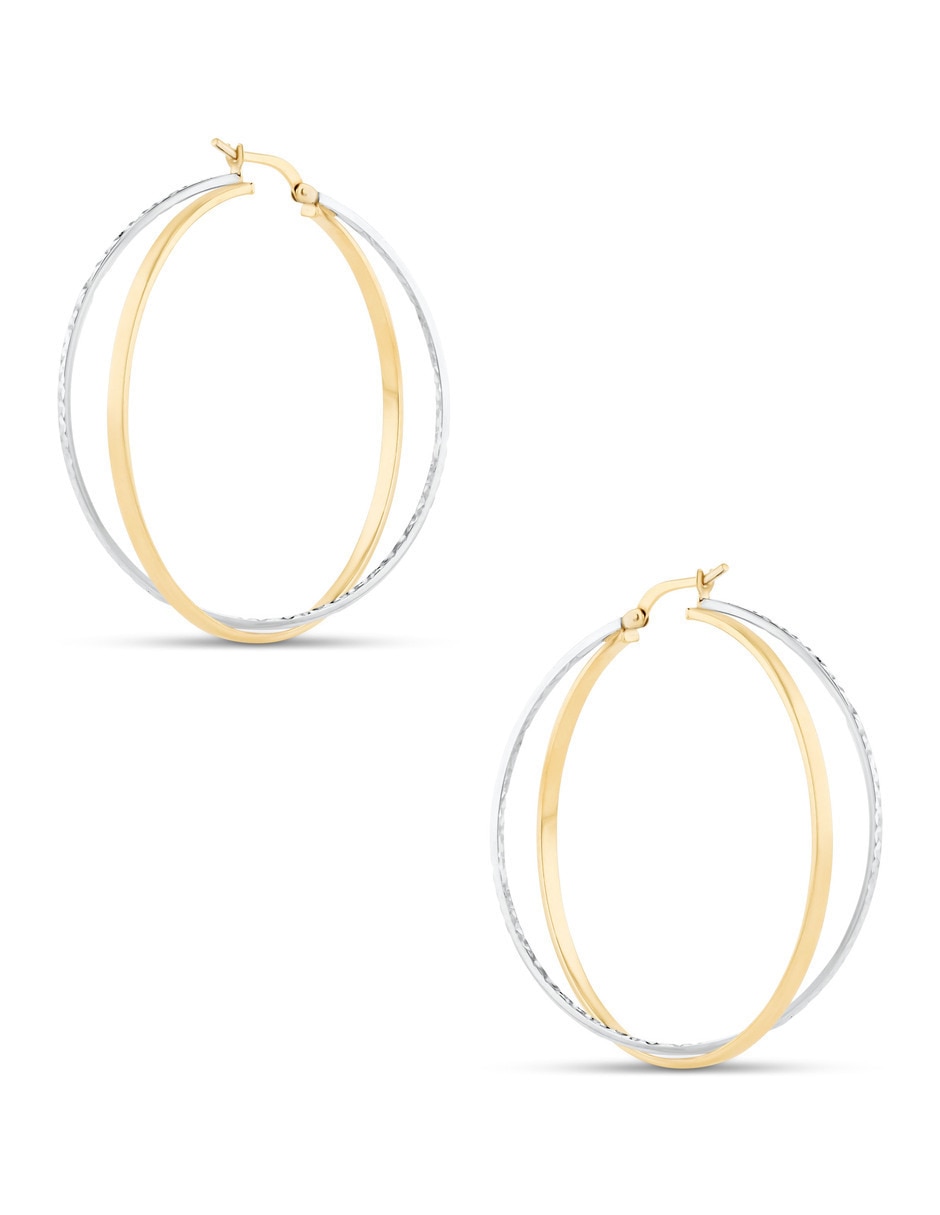 Arracadas de oro amarillo 14 k con acabado brillante 4
