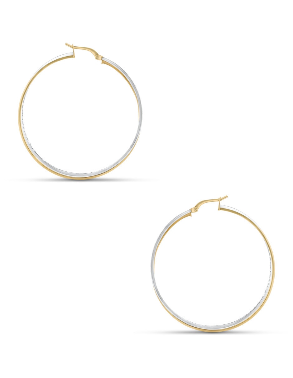 Arracadas de oro amarillo 14 k con acabado brillante 3