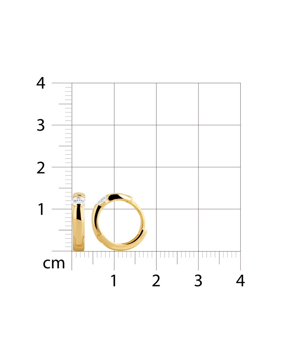 Arracadas de oro amarillo 14 k con acabado brillante zirconia 5