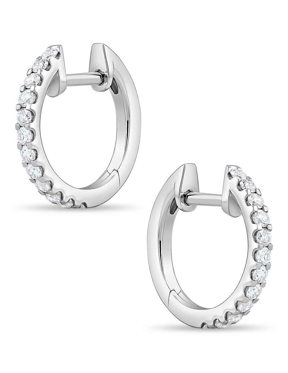 Arracadas de oro blanco 14 k con acabado brillante 4