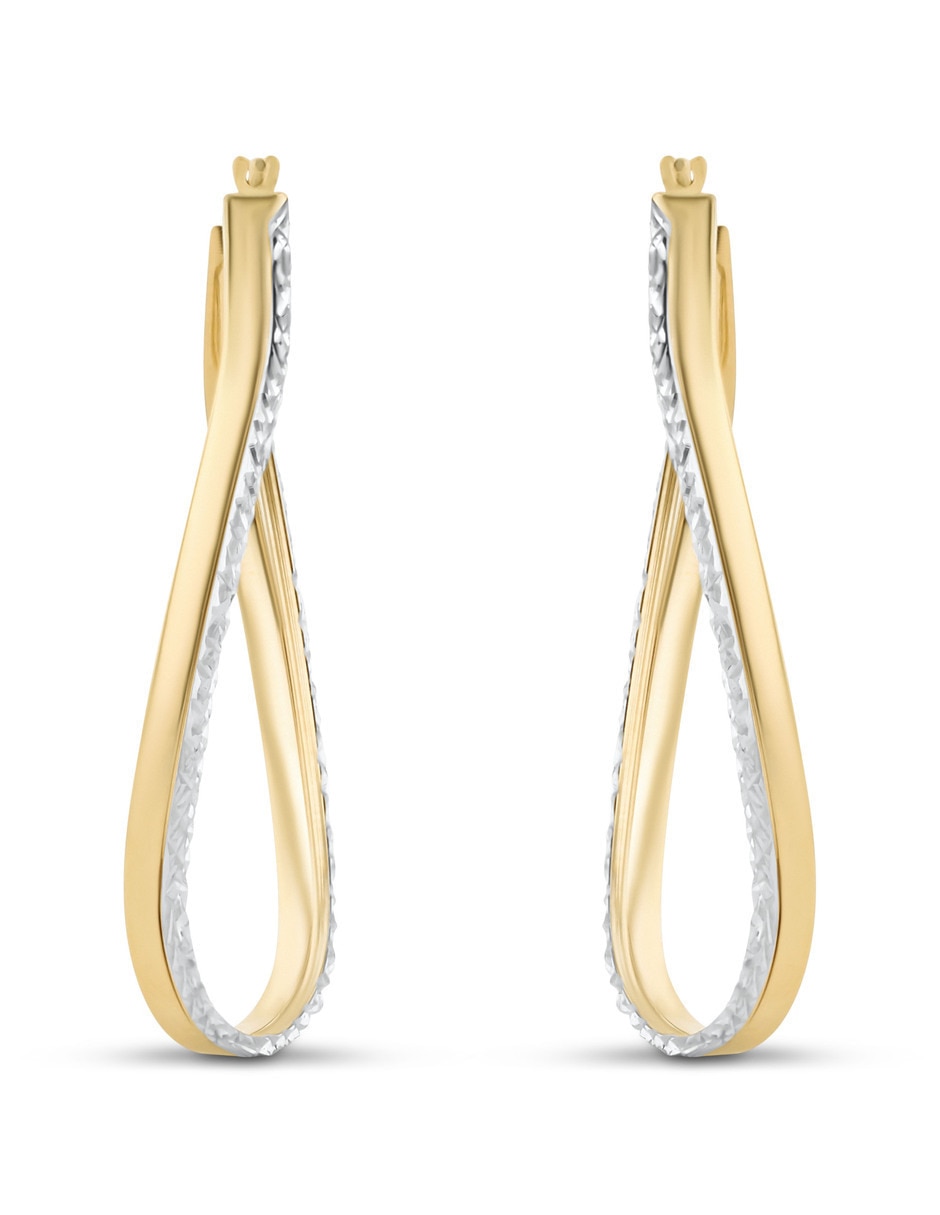 Arracadas de oro amarillo 14 k con acabado brillante